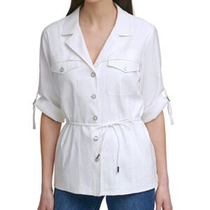Calvin Klein Women's White Utility Jacket
